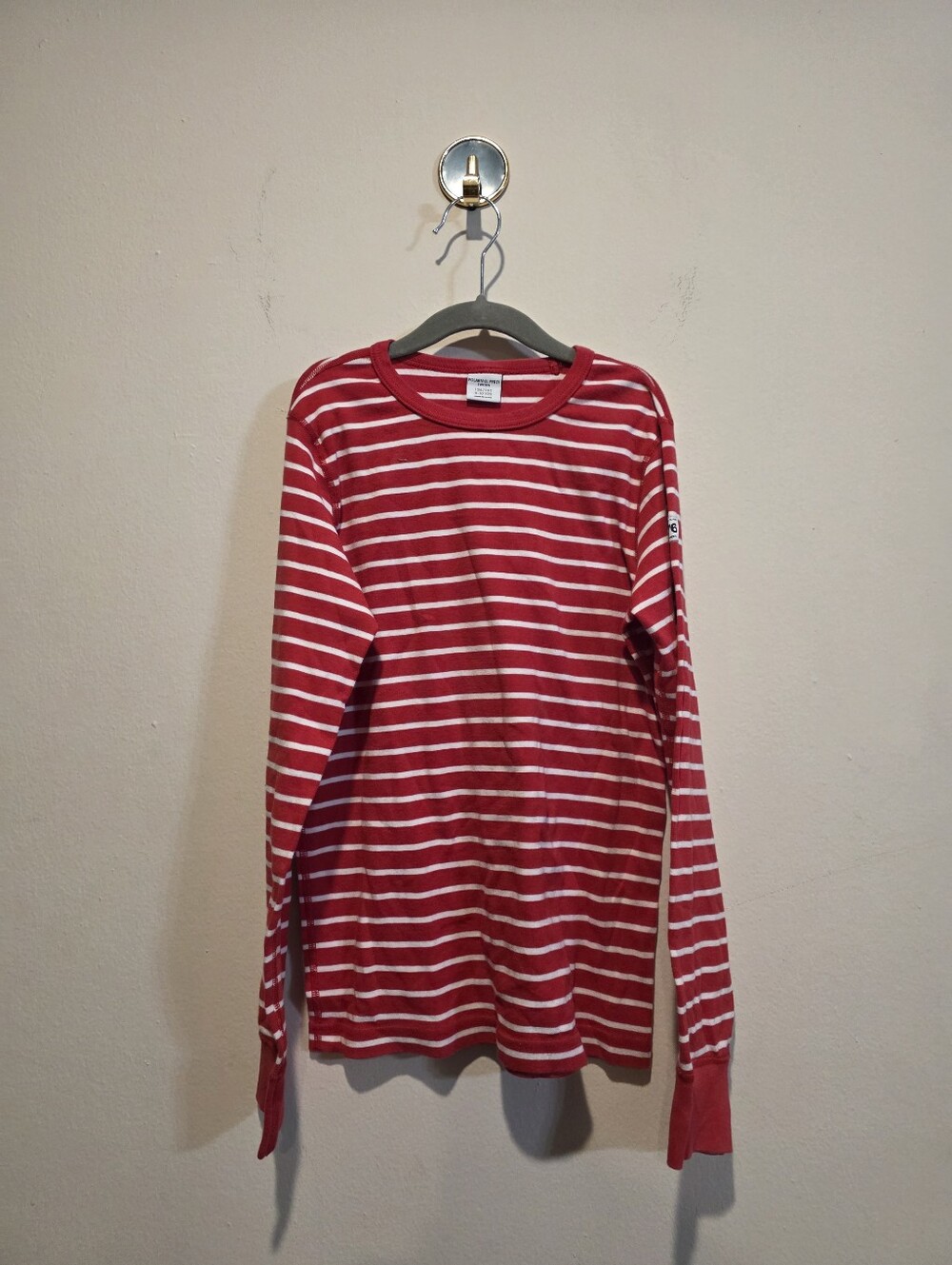Polarn O. Pyret Red & White Striped Long Sleeve Tee